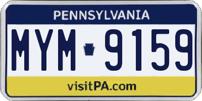 PA license plate MYM9159