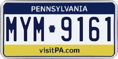 PA license plate MYM9161