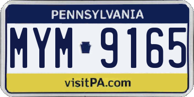 PA license plate MYM9165