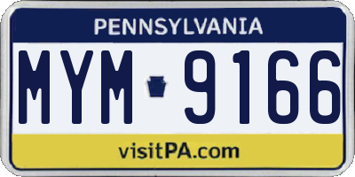 PA license plate MYM9166