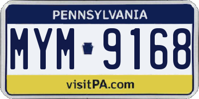 PA license plate MYM9168
