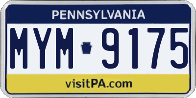 PA license plate MYM9175