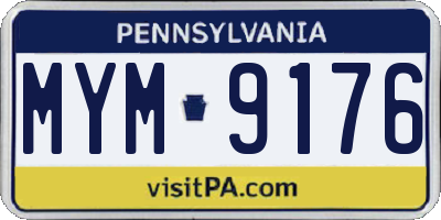 PA license plate MYM9176