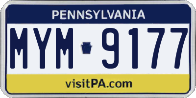 PA license plate MYM9177