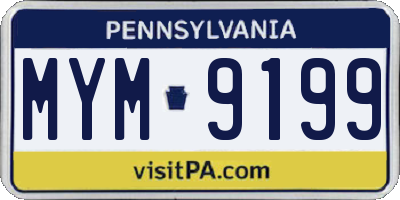 PA license plate MYM9199