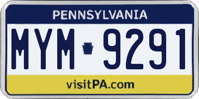 PA license plate MYM9291