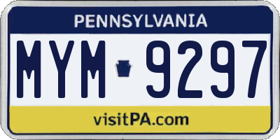 PA license plate MYM9297