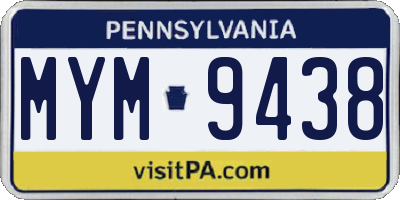 PA license plate MYM9438