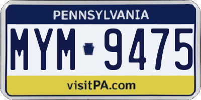 PA license plate MYM9475
