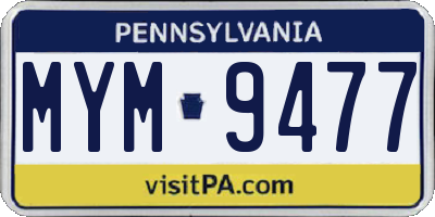 PA license plate MYM9477