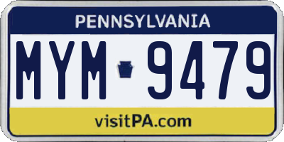 PA license plate MYM9479