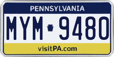 PA license plate MYM9480
