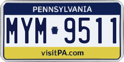PA license plate MYM9511
