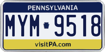 PA license plate MYM9518
