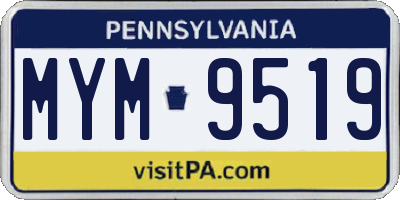 PA license plate MYM9519