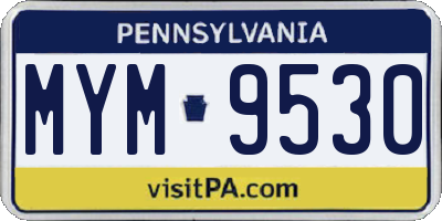PA license plate MYM9530