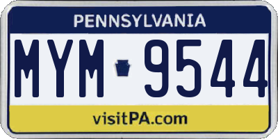PA license plate MYM9544