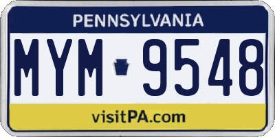 PA license plate MYM9548