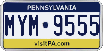 PA license plate MYM9555