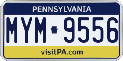 PA license plate MYM9556