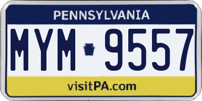 PA license plate MYM9557