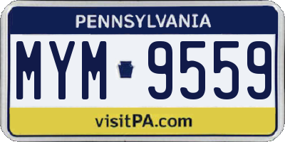 PA license plate MYM9559
