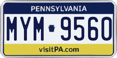 PA license plate MYM9560
