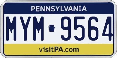 PA license plate MYM9564