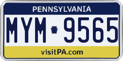 PA license plate MYM9565