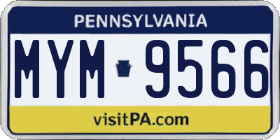 PA license plate MYM9566