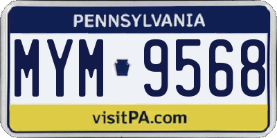 PA license plate MYM9568