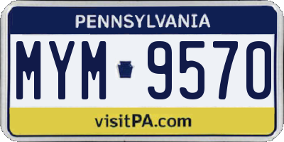 PA license plate MYM9570