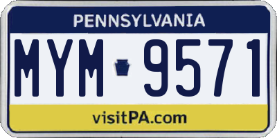 PA license plate MYM9571