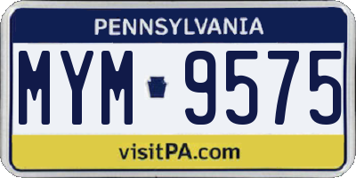 PA license plate MYM9575