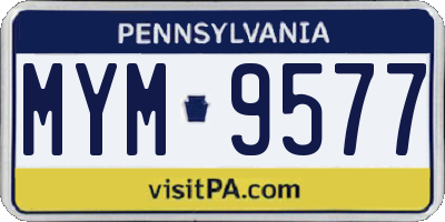 PA license plate MYM9577
