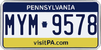 PA license plate MYM9578