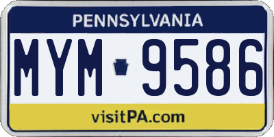 PA license plate MYM9586