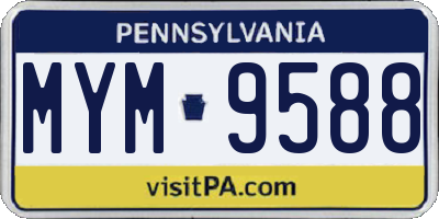 PA license plate MYM9588