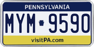PA license plate MYM9590