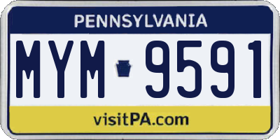 PA license plate MYM9591