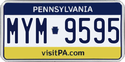 PA license plate MYM9595