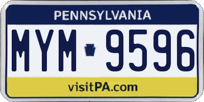 PA license plate MYM9596
