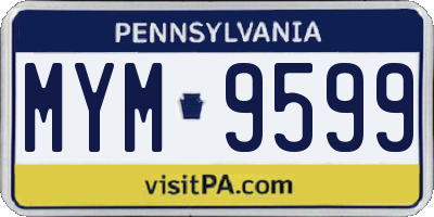 PA license plate MYM9599