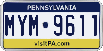 PA license plate MYM9611