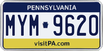 PA license plate MYM9620