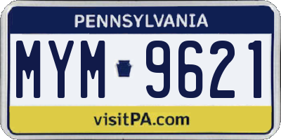 PA license plate MYM9621