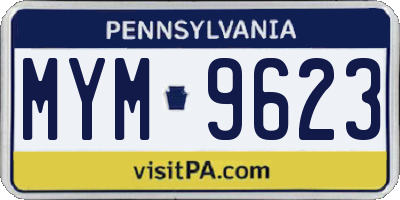 PA license plate MYM9623