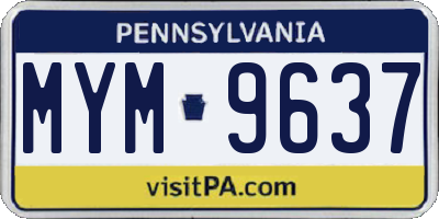 PA license plate MYM9637