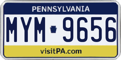 PA license plate MYM9656