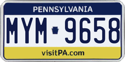PA license plate MYM9658